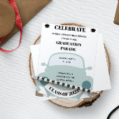 Fun High School Afstuderen Parade Invitation Kaart