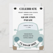 Fun High School Afstuderen Parade Invitation Kaart (Voorkant)