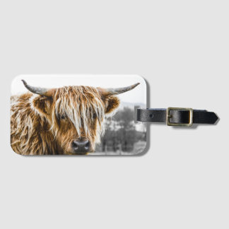 Fun Highland Cow bagagelabel