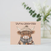 Fun Highland Koe Cream Nieuw Adres Briefkaart (Staand voorkant)