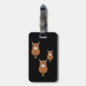 Fun Highland Koe Monogram Bagagelabel (Achterkant verticaal)