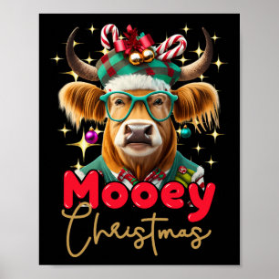 Fun Highland Koe Mooey Kerst Schotse familie G Poster