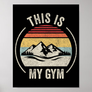 Fun Hiking Retro bergbeklimmer Poster