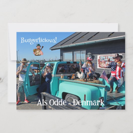 Fun HillBilly Grill Denmark Wenskaart! Feestdagenkaart (Voorkant)