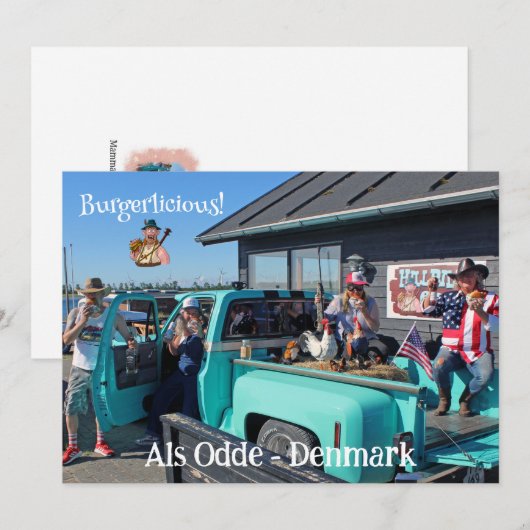 Fun HillBilly Grill Denmark Wenskaart! Feestdagenkaart (Voorkant / Achterkant)