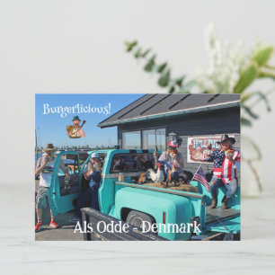 Fun HillBilly Grill Denmark Wenskaart! Feestdagenkaart