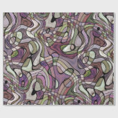 Fun Hip Paarse Violet Black Mosaic Pop Art Cadeaupapier (Vlak)