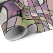 Fun Hip Paarse Violet Black Mosaic Pop Art Cadeaupapier (Rol Hoek)