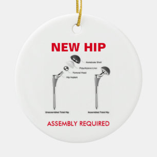 Fun Hip Replacement - Assemblage vereist Keramisch Ornament