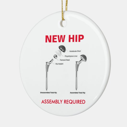 Fun Hip Replacement - Assemblage vereist Keramisch Ornament (Links)