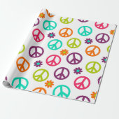 Fun Hippie patroon party peace sign wrap Cadeaupapier (Uitgerold)