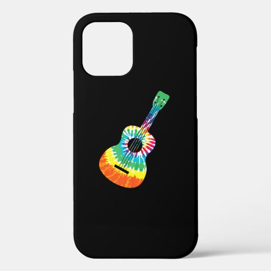 Fun Hippie Rainbow Tie Dye Acoustic Guitar Premium Case-Mate iPhone Case (Achterkant)