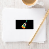 Fun Hippie Rainbow Tie Dye Acoustic Guitar Premium Etiket (Insitu)