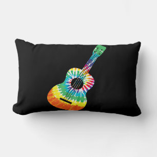 Fun Hippie Rainbow Tie Dye Acoustic Guitar Premium Kussen