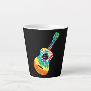 Fun Hippie Rainbow Tie Dye Acoustic Guitar Premium Latte Mok