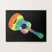 Fun Hippie Rainbow Tie Dye Acoustic Guitar Premium Legpuzzel (Horizontaal)