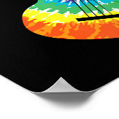Fun Hippie Rainbow Tie Dye Acoustic Guitar Premium Poster (Hoek)