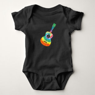 Fun Hippie Rainbow Tie Dye Acoustic Guitar Premium Romper