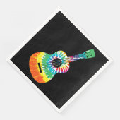 Fun Hippie Rainbow Tie Dye Acoustic Guitar Premium Servet (Hoek)