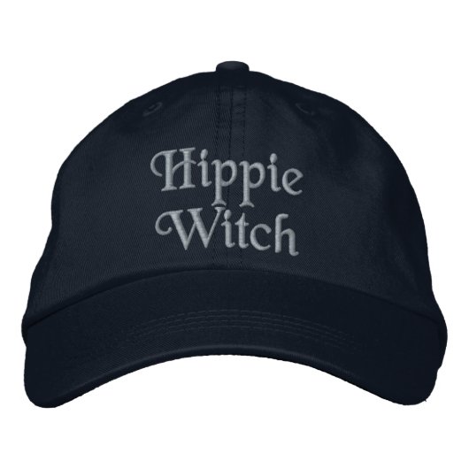 Fun Hippie Witch Quote Pink Black Geborduurde Pet (Voorkant)