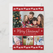 Fun Ho Ho Ho Kerstmis Tekst Vier Foto Feestdagenkaart (Voorkant)