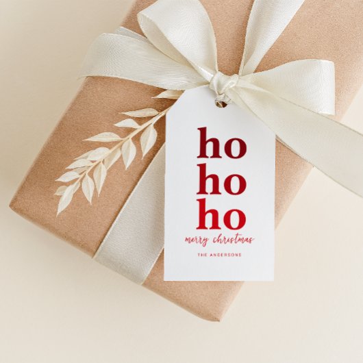 Fun Ho Ho Ho Merry Christmas Aangepaste Naam Label Cadeaulabel