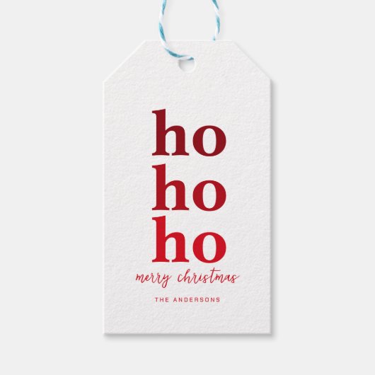 Fun Ho Ho Ho Merry Christmas Aangepaste Naam Label Cadeaulabel (Voorkant)