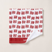 Fun Ho Ho Tekst Red Holiday Patroon Kerstmis Bad Handdoek (Wasdoekje)