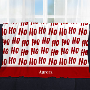 Fun Ho Ho Tekst Red Holiday Patroon Kerstmis Fleece Deken