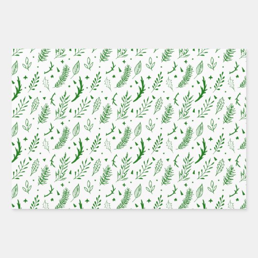 Fun Ho Ho Tekst Red Holiday Patroon Kerstmis Inpakpapier Vel (Voorkant 2)