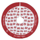 Fun Ho Ho Tekst Red Holiday Patroon Kerstmis Kerstboom Rok (Voorkant)