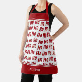 Fun Ho Ho Tekst Red Holiday Patroon Kerstmis Schort (Insitu)