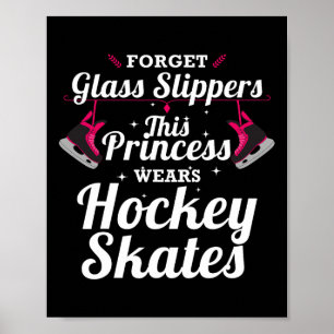 Fun Hockey Design for Girls Women Ice Hockey Playe Poster