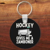 Fun Hockey geeft me een Zamboner Hockey speler Win Sleutelhanger (Voorkant)