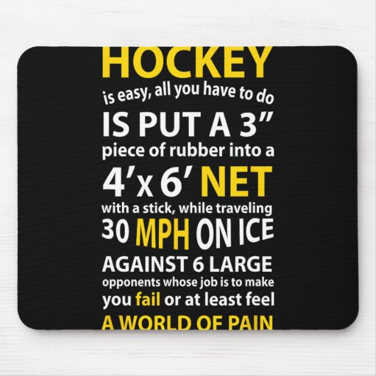 Fun Hockey Quote Hockey is een eenvoudig cadeau vo Muismat (Voorkant)