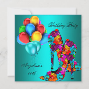 FUN Hoge Hak Schoenen Verjaardagsfeest Ballonnen Kaart