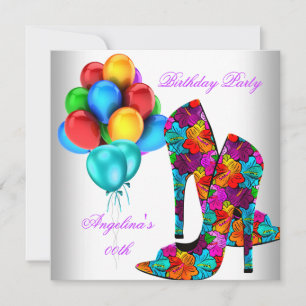 FUN Hoge Hak Schoenen Verjaardagsfeest Ballonnen Kaart