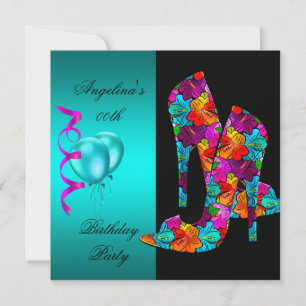 FUN Hoge Hak Schoenen Verjaardagsfeest bloem Kaart