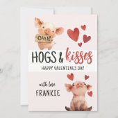 Fun Hogs & Kisses | Valentijnsdag Feestdagenkaart (Voorkant)