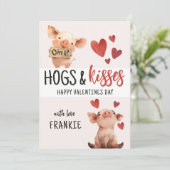 Fun Hogs & Kisses | Valentijnsdag Feestdagenkaart (Staand voorkant)
