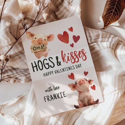 Fun Hogs & Kussen | Valentijnsdag Feestdagenkaart