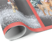 Fun Holiday German Shepherds with Santa Hats Cadeaupapier (Rol Hoek)