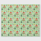 Fun Holiday Gnomes Noel Kerstmis Cadeaupapier (Vlak)