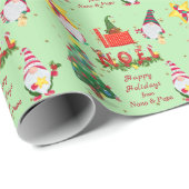 Fun Holiday Gnomes Noel Kerstmis Cadeaupapier (Rol Hoek)