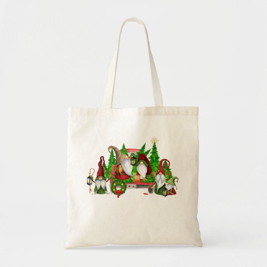 Fun Holiday Gnomes T-Shirt Canvas tas (Voorkant)