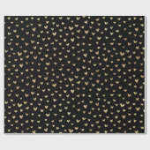 Fun Holiday Gold Love Hearts Wrapping Paper Cadeaupapier (Vlak)