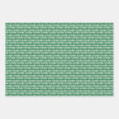 Fun Holiday Green White Black Abstracte Zigzag Art Inpakpapier Vel (Voorkant 2)