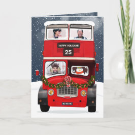 Fun Holiday Greeting Card Photo in Bus Car Kaart