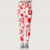 Fun Holiday Heart Design Leggings (Voorkant)