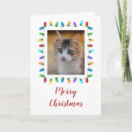 Fun Holiday Lights Pet Foto Lijst Kerstmis Kaart